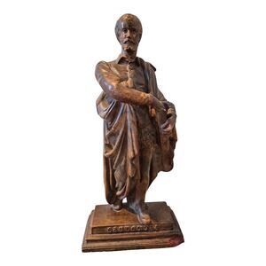 Antique Ambroise Pare' Statue Sculpture French Surgeon 16th Century Renaiisance